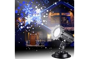 KSW KINGDO Projecteur LED flocon de neige - Éclairage de Noël - Projecteur LED avec flocon de neige bleu blanc - Étanche - Pour l'extérieur et l'intérieur - Pour les fêtes, les mariages, les fêtes de naissance