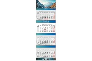 PRIMUS-PRINT.DE Primus Print XXL 4 mesi calendario 2024 – calendario da parete – calendario mensile – calendario a blocchi – diversi motivi (pragser Wildsee), Piccolo