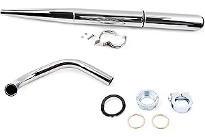 BISOMO SET: Auspuff original Optik mit Gegenkonus Durchmesser 28mm inkl. Krümmer und Krümmermutter-Set für Simson S50, S51, S70
