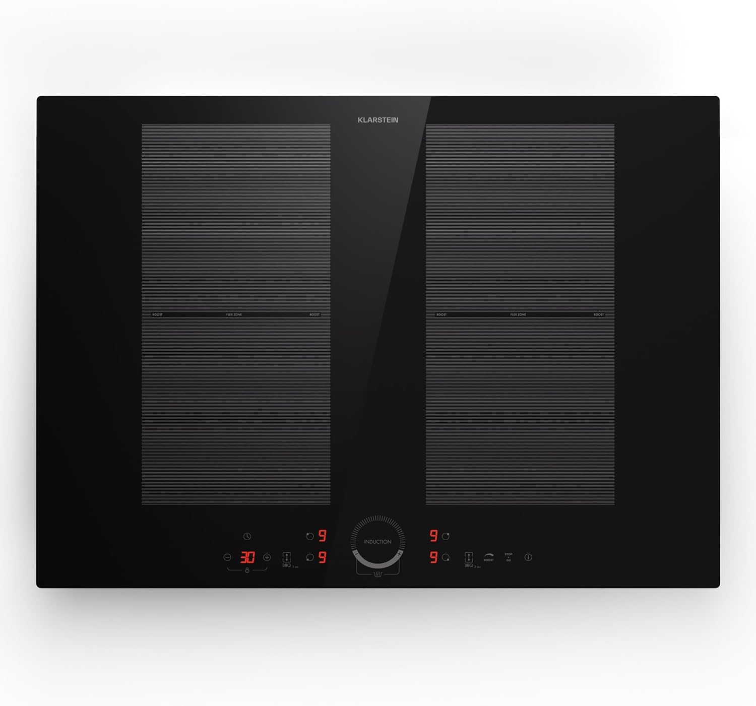 Klarstein induction hob, glass ceramic 7000W induction hob with 4 plates, built-in induction Palte with touch display and timer with overheating protection