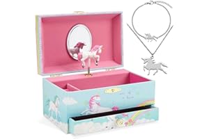 Jewelkeeper Unicorn Music Box & Little Girls Jewellery Set - 3 Unicorn Gifts for Girls