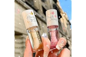 CEBOIC 2 Pièces Crystal Jelly Moisturizing Lip Gloss Set, Huile À Lèvres Transparente, Brillant À Lèvres Effet Repulpant, Rouge à Lèvres Liquide Baume À Lèvres Soin des Lèvres pour Lèvres Sèches et Gercées