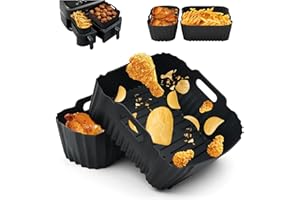 ‎FJNATINH FJNATINH Philips Airfryer Zubehör for Philips Dual Airfryer 3000/5000 Series,Silikonform Dual Basket NA350 NA550 6L/3L(Schwarz)