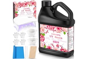 CIANBIFN 500g Résine UV, Résine UV Transparente, Avec Lampe, Resines Epoxy UV Resine, Resine UV pour Bijoux, Résines Époxy Cristal Clair, Forte UV Resines pour la Fabrication de Bijoux, Porte-clés
