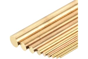 DMiotech 48pz 1-8mm Astine Ottone Assortimento Kit, Barre Rotondo in Ottone Massiccio per Fai Da Te Asta Saldatura Ottone Barra Tornio per Punzoni Deriva Modello Albero Aereo Nave Auto