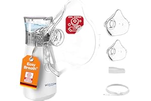 ‎HORIZON HEALTH TEC Easy Breath® Pro – TÜV geprüfte sterile Masken. Professionelles, flüsterleises Inhalationsgerät für Kinder & Erwachsene, tragbar, wiederaufladbar, mit Smart Fill® Behälter– für die optimale Behandlung