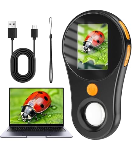 Microscope Portable Pour Enfants Avec écran IPS 2 Pouces - Grossissement 10x à 1000x - 8 LED Réglables - Rechargeable - Pour 3-12 Ans - Cadeau Scientifique