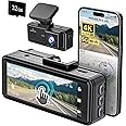 REDTIGER F8 Dash Cam 4K Front with 3.18'' Touch Screen, 5G Wi-Fi,Ultra HD 2160P Night Vision, 32GB Card Included, 160° Wide Angle, GPS, Parking Mode, Loop Recording