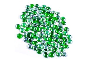 Neez Kieselsteine - Dekosteine für Garten, Balkon, Aquarium, Bunte, Fluoreszierende, Leuchtsteine - Muggelsteine, Glassteine & Glasnuggets (175 Grüne Kieselsteine)