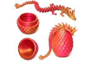 AENEY 3D Printed Dragon Egg, 5IN Articulated Crystal Dragon Toys, Easter Day Basket Stuffers Dragon Decorations for Desk Livingroom Home Office
