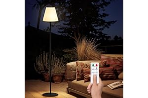 ‎UUFFOO Solar Stehlampe Außen 4-fach höhenverstellbar Stehleuchte mit Lichtsensor Dimmbar Stehlampe 8 Farben USB Aufladbar Standlampe mit Batterie Wasserdicht IP44 für Terrasse Schwimmbäder Garten (Schwarz)