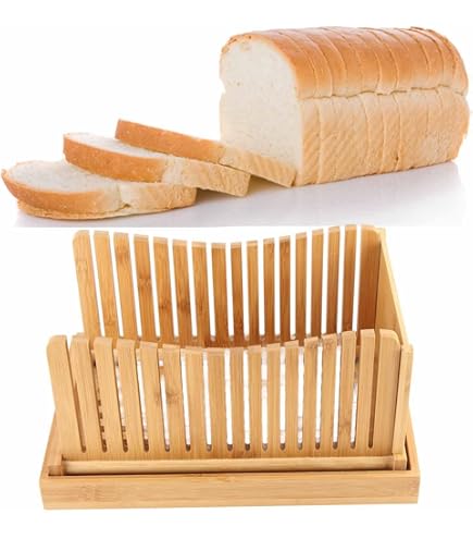 Coupe Pain Bambou Coupe-pain En Bambou écologique Avec Guide Bouleau - Planche à Découper Pain 18x32cm - Tranches Parfaites Trancheuse A Pain