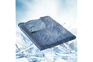 ‎OMERAI OMERAI Sommerdecke Kühldecke 150X200CM Doppelseitige Kühldecke zum Schlafen Selbstkühlende Dünne Sommerdecke Leichte Kühlende Sommerdecke Atmungsaktiv Kühldecke Mensch für Bett Sofa Reise Blau