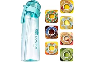 FIENZA 2023 Nuova bottiglia di acqua di fragranza di frutta con cannuccia,bottiglia di aria sportiva senza BPA 650ml Starter up Set di bottiglie per bevande Scegli i baccelli di sapore profumati