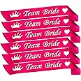 Propsicle Satin Pink Team Bride Sash Bachelorette Party | Spinsters Party | Bridal Shower Team Bride Decoration (Pack of 6)