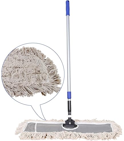 CLEANHOME Heavy Duty Wet Mop, Microfiber, Iron Pole, Jaw Clamp, 59in