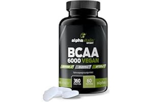 ‎ALPHAVITALIS BCAA Tabletten optimal dosiert 360 Stk. - 1000 mg essentielle Aminosäuren pro Stück - vegan, fermentiert und ohne Magnesiumstearat - L-Leucin, L-Valin, L-Isoleucin für Sportler