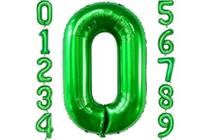 IEFOAH 40in Green Balloon Number 0, Helium Foil Mylar Number Balloon for Birthday Party Wedding Anniversary Decoration (Green, Number 0)