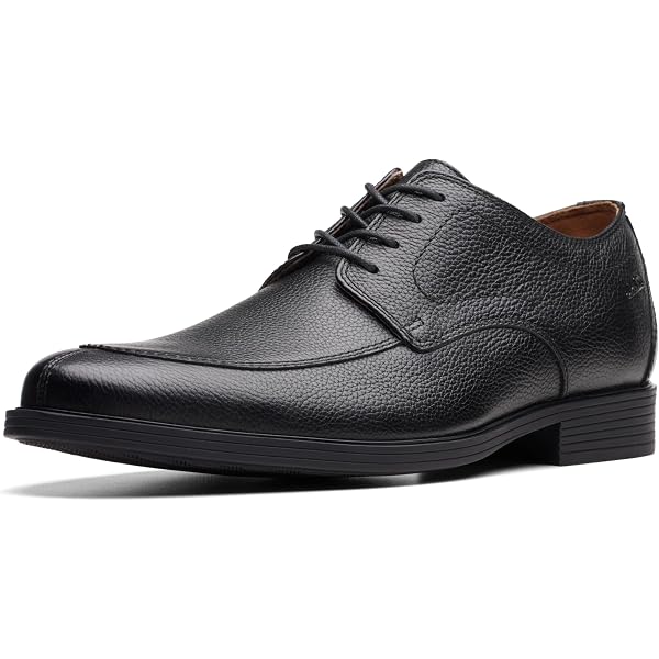 Chaussures Clarks Whiddon Plain - Cuir Lisse Dark Tan, Semelle Légère, Confort Cushion Soft, Pointure 49.5 EU