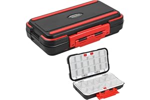 Wisebom Caja para Aparejos Pesca Caja Organizadora para Equipo de Pesca con 30 Compartimento Transparente Estuche Portátil para Equipamiento de Pesca Caja para Accesorios de Pesca(negro)