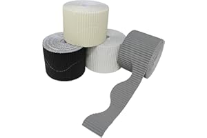 Bright Ideas Corrugated Border Rolls for School Displays, Monochrome Assortment, 4 Pack, 57mm x 7.5m (15m When Split), BI8231