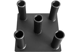 ALLSORTSOUTLET Olympic Barbell Storage Stand – Heavy Duty Freestanding Vertical Floor Rack Holder for all 2" (Two Inch) Bars [5 BAR OR 9 BAR]