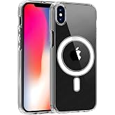 Ehr. iPhone XS Max Uyumlu Kamera Korumalı Magsafe Wireless Şarj &Ouml;zellikli Sert Sararmaz Kristal Şeffaf Kılıf (Şeffaf, iPhone 