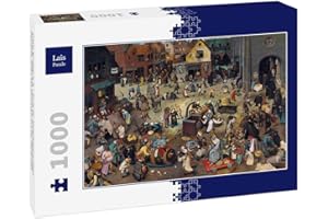 Lais Puzzle Pieter Bruegel Starszy - Seria obrazów przypominających łuki, Spór między karnawałem a postem 1000 Części