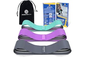Desire Deluxe Elastici Fitness [Set di 3] Banda Elastica Fasce Elastiche 3 diversi livelli di Resistenza con Istruzioni per l'esercizio in Italiano e Borsa per Il Trasporto per Crossfit Yoga Pilates