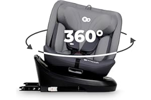 KK KINDERKRAFT Kinderkraft I-GROW Seggiolino auto 0-36 kg, I-SIZE 40-150 cm, Seggiolino 360 girevole, con Isofix Base, Reclinabile Posizione sdraiata, Poggiatesta regolabile, Gruppo 0 1 2 3, Grigio