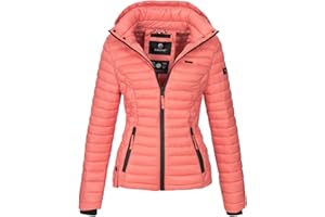 MARIKOO Damen Jacke Steppjacke Übergangsjacke mit Kapuze gesteppt B600