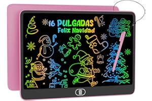 16 Pulgadas Tableta de Escritura LCD, Electight Pizarra Infantil Color con Bloqueo Función, Pizarra Mágica Borrable y Reutilizable, Juguete Educativo para Niñas Niños 2 3 4 5 6 7 Años (Rosa)