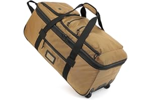 TAIHOYIN Faltbare Reisetasche mit Rollen Groß 85-100L Erweiterbare Handgepäck Tasche Duffel Bag Rolltasche Reise mit Rädern und Mehreren Taschen Packbar für Camping Urlaub 30''/76cm, Braun