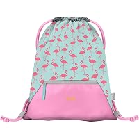 JameStyle26 Turnbeutel Mit Flamingo-Motiv – Kordelzug, Polyester, 46x36 Cm, Hipster-Style Für Sport & Strand