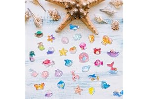 LUVDECO 100 Stück Mini Figuren Ozean, Leuchtend Miniatur Meerestiere, Realistische Harz Mini Meerestiere Figuren, Winzige Ozean Tiere Bulk für DIY Fischtank Puppenhaus Feengarten Mikro Landschafts Dekor (B)