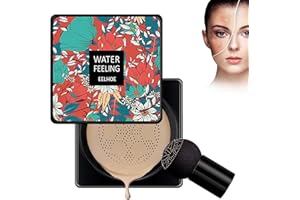 NEXOLLA CC Crème BB de Coussin D'air CC Foundation, BB Crème, Fond De Teint Longue Durée Mushroom Air Cushion, Correcteur Maquillage Hydratant Shine Pigment Fond de Teint Liquide, Naturel(#2)