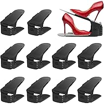 Organizzatore Scarpe Salvaspazio - Set 24 Portascarpe Regolabili In Plastica, 4 Altezze, Grigio Scuro - Foto 10