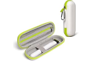 Nincha Travel Case Compatible with Philips Hybrid Electric Trimmer and Shaver, Face + Body Groomer QP2724/90, QP2834/70, QP1924/70, QP6531/70, Hard Carrying Case, Portable Bag, White&Limegreen