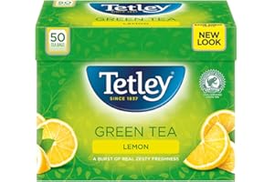 Tetley Green Tea Lemon, 1 Box of 50 Teabags