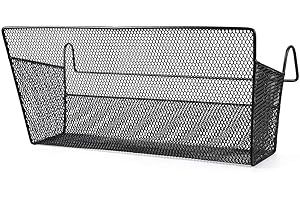 SUMNACON 1 panier de rangement à suspendre pour dortoir, lit, bureau, école, lit superposé (noir)