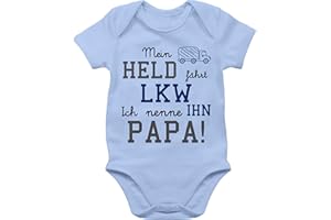 Shirtracer - Baby Body Junge Mädchen - Sprüche - Mein Held fährt LKW