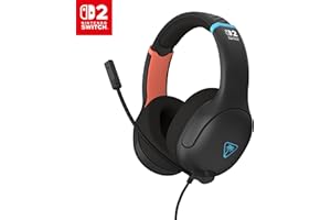 Turtle Beach Airlite Fit Noir Anthracite Casque de Gaming Filaire sous Licence Officielle pour Nintendo Switch 2, Nintendo Switch Lite - Modèle OLED