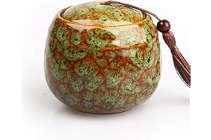 Exnemel Piccole urne per ceneri umane, mini urna per cenere per adulti, urne per animali domestici, cani, ceneri per gatti, ceneri funerali (500 ml, verde)