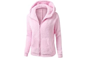 LIKEYIFUTOP Sweat à Capuche Zippé Femme Veste Polaire Pull à Manche Longue AVCE Poche Manteau Polaire Femme Hiver Chaud Chic