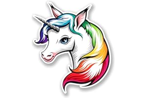 DESTINATIONVINYL 2 x 10cm/100mm Pretty Unicorn Vinyl Sticker Decal Laptop Travel Luggage Car iPad Sign Fun #6704