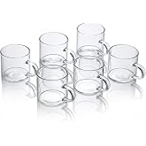 ARVALE 6'lı Kulplu Şeffaf Cam Kupa Seti 120 ml &ndash; Minimalist Tasarım &Ccedil;ay &amp; Kahve Bardağı