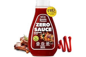 ‎HE-JU He-Ju Zero Sauce Smoked BBQ 1x 425ml Light Sauce, ohne Fett und ohne Zuckerzusatz, vegan und glutenfrei, Keto Diät geeignet (425 ml (1er Pack), Smoked BBQ Style)