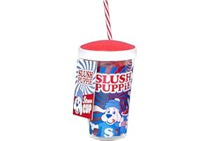 Fizz Creations SLUSH PUPPiE Slusheis Trinkbecher mit biegsamem Strohhalm, Kunststoff, Becher, Trinkbecher, 450 ml, Party & Freizeit
