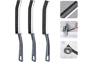 HOCOXW Lot de 3 brosses de nettoyage des coins à poils durs, brosse de nettoyage des joints, brosse à récurer pour carrelage de douche, brosse de nettoyage étroite pour fenêtres, salles de bains, éviers de