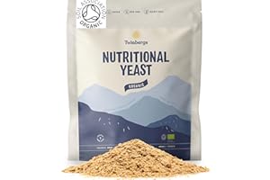 Twinbergs Organic Non Fortified Nutritional Yeast Flakes 800g - Vegan Cheese with Umami Taste - Nooch Seasoning for Pizza, Hummus, Tofu, Tempeh - Inactive Yeast Rich in B Vitamins, Iron, Protein